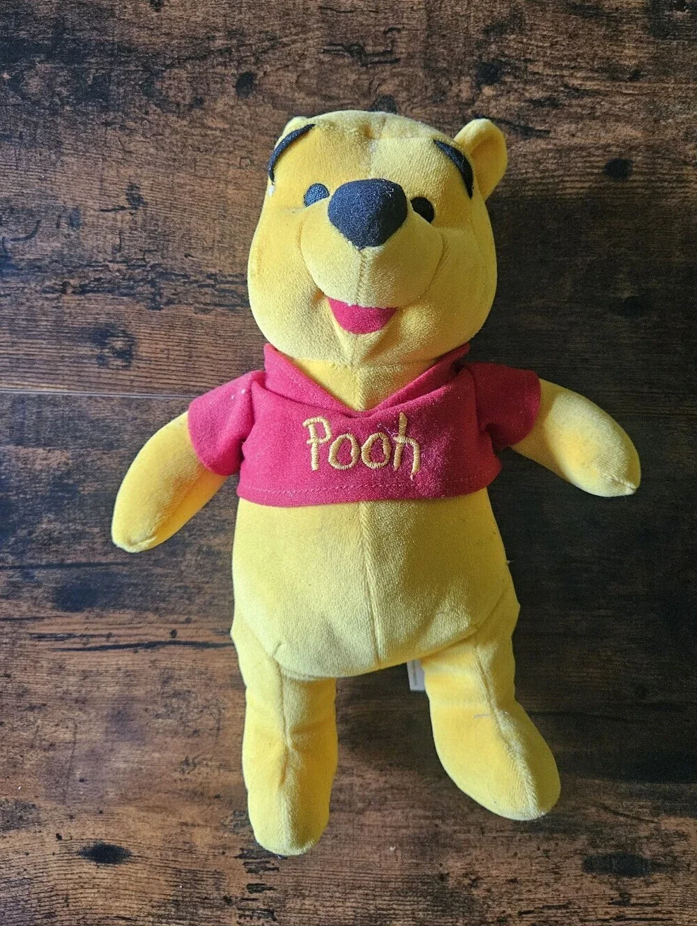 Vintage Mattel Pooh Plush in Yellow with Red Shirt